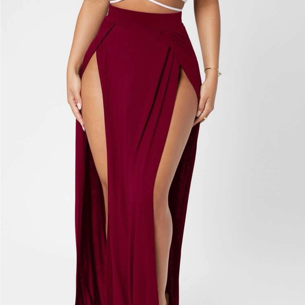 SHEIN Split Thigh Wrap Skirt